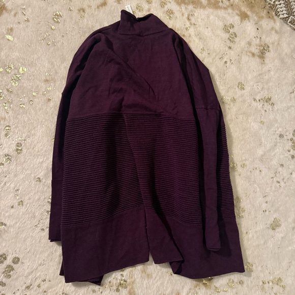 Lululemon Sit In Lotus Wrap II Heathered Plum Size 10 Merino Wool Cardigan - Picture 5 of 9